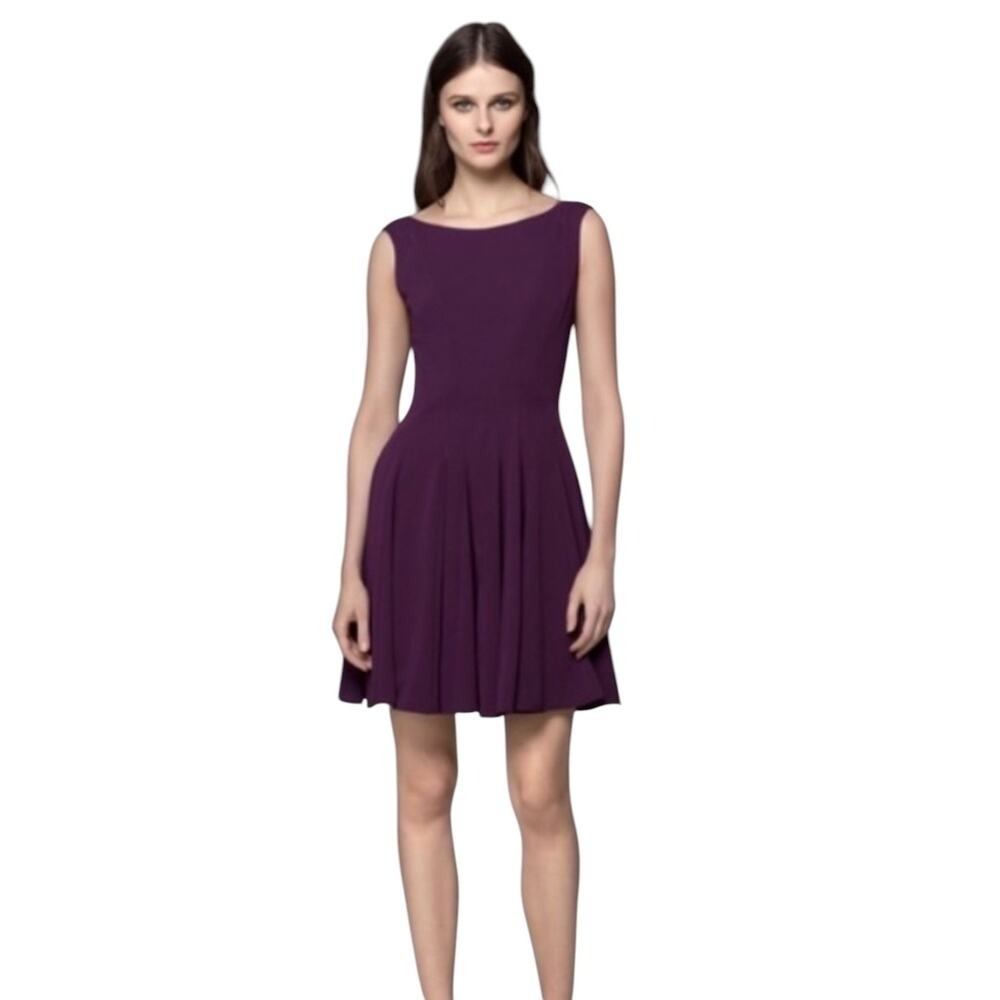 NWT THEORY Kaien W Dress in Elderberry Fit Flare Sleeveless Sz 2